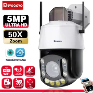 ICSEE WiFi 5MP PTZ Camera 50X 30X Zoom Human Detection Outdoor Wireless CCTV Security Surveillance Camera Color Night Vision