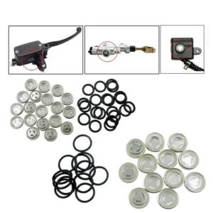 2Pcs 18mm Brake Master Cylinder Reservoir Sight Glass Motorcycle Dirt Gasket Clutch Brake Upper Pump Rear Brake Pump Oil Mirror
