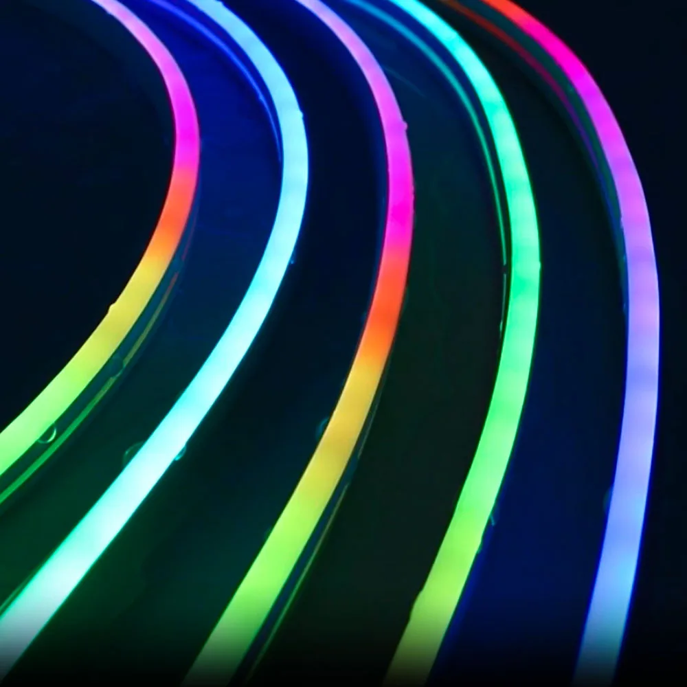 DIY DC12/24V Dream Color LED Neon Strip WS2811 5050 RGBIC P67 Waterproof Addressable Smart IC Flexible Light Tape for Room Decor