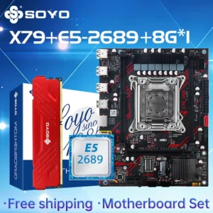 SOYO X79 Game Motherboard LGA 2011 Set with E5 2689 CPU DDR3 8G*1 ECC RAM Memory M.2 NAME Computer components Mainboard