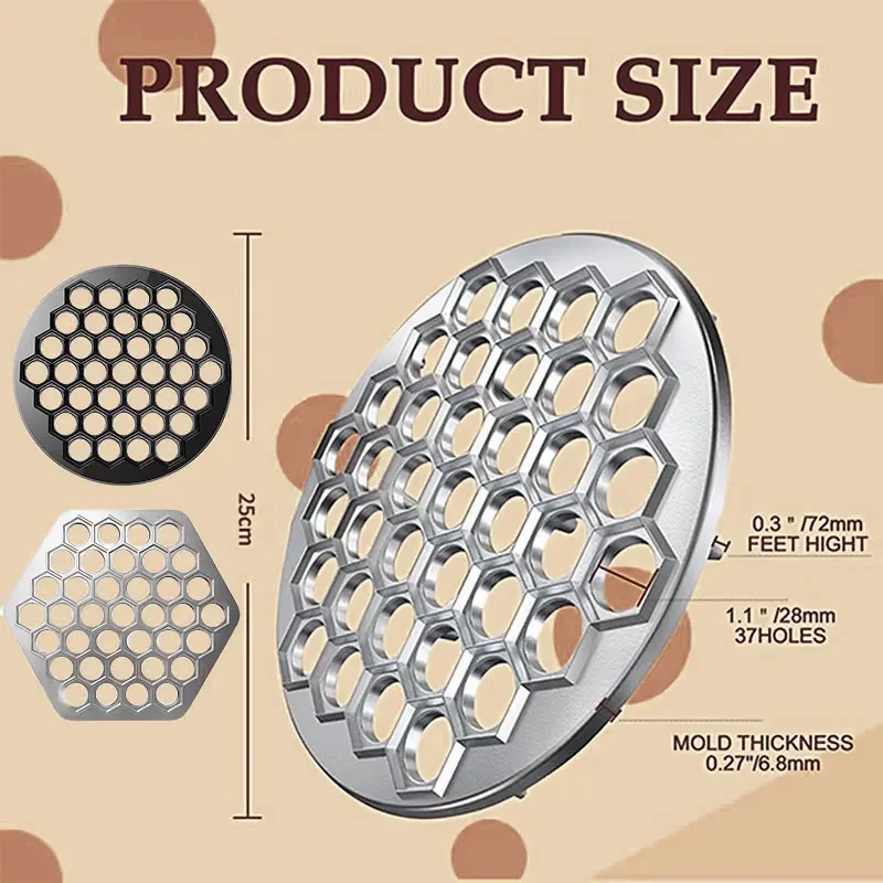Pelmeni Maker Russian Dumpling Mold 37 Holes Pelmeni Metal Ravioli Press Mold Siberian Pelmeni Meat Dumpling Maker Machine - Image 3