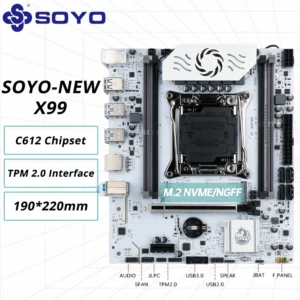 SOYO New Upgrade X99 Motherboard C612 Chip Dual Channel DDR4 Memory LGA2011-3 Supports TPM 2.0 M.2 NVME For Gaming Computers