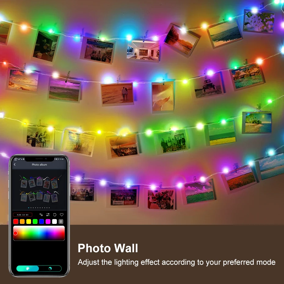 1M-50M Christmas Lights WS2812 Led Fairy String Light for Home Party Decoration USB Smart Bluetooth Curtain Lights Garland - Image 4