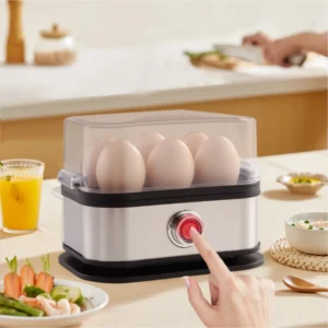 DayPlus Egg Boiler, 6 Eggs Capacity Cooker for Soft,Multi-use Space Saving Food Steamer for Corn, Vegetable, Dumplings
