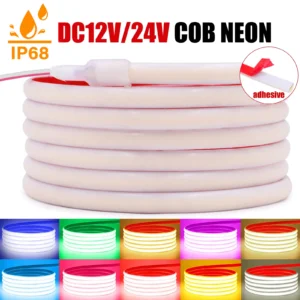 IP68 Waterproof COB LED Strip Light DC 12V 24V 320LEDs/m Red Blue Green White Linear Flexible Neon Lights for Room Garden Decor