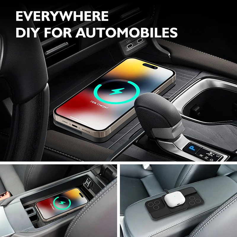 Fast Car Wireless Charger Pad for iPhone 17 16 14 13 12 Samsung Huawei AirPods Phone Non-slip Quick Car Wireless Charging Stand - Image 3
