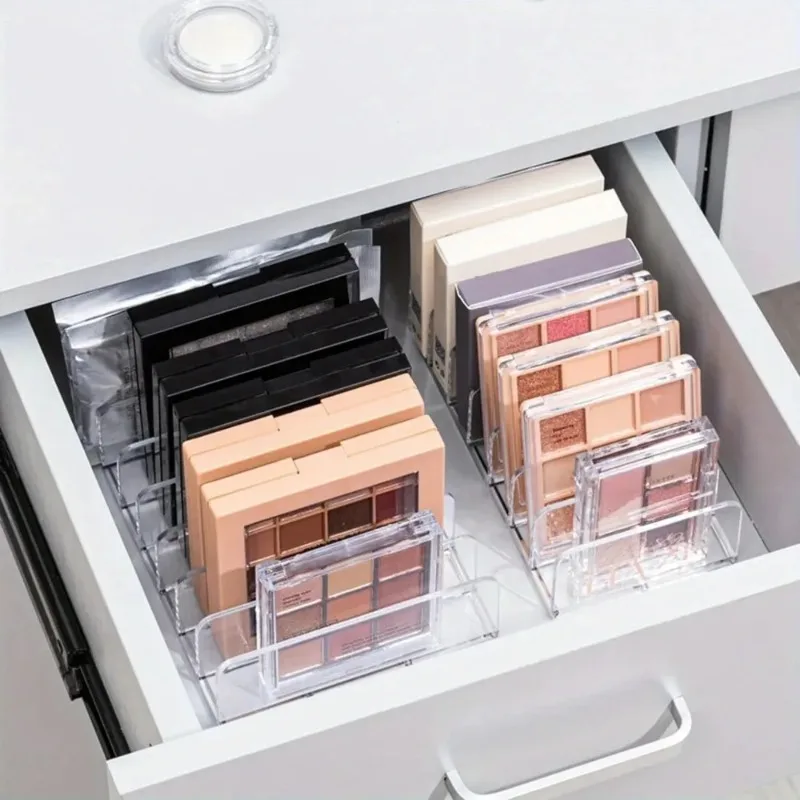 7-Slot Transparent Plastic Cosmetic Organizer Multi-Functional Makeup Holder for Home Office Bathroom Dressing Table Sorting - Image 6