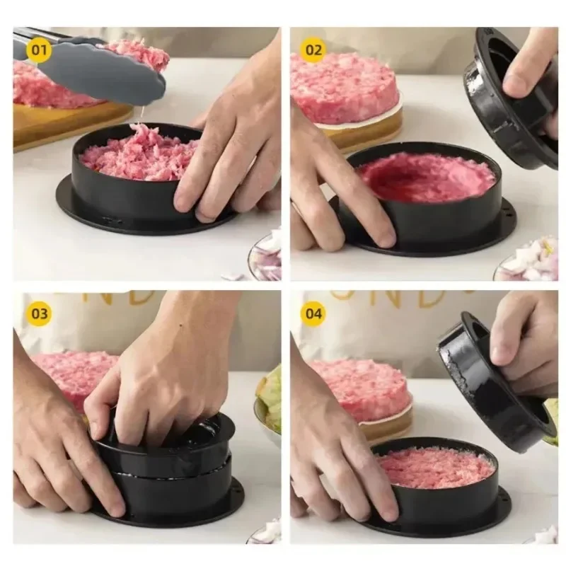 Hamburger Maker Press With 100 Patty Papers Round Non-Stick Meat Beef Grill Burger Press Patty Mold - Image 3