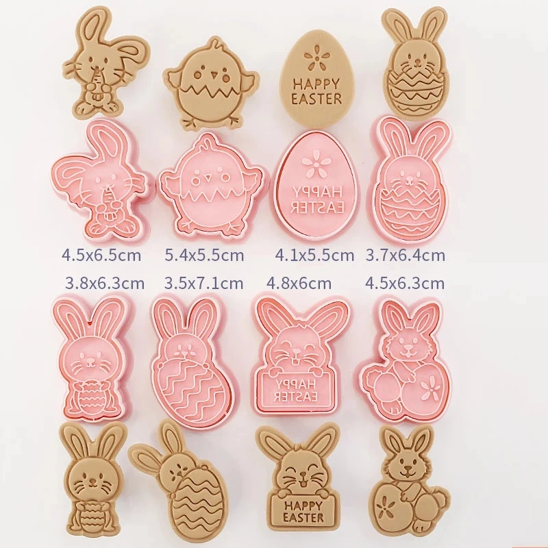 8 Pcs/set Cookie Cutters Plastic 3D Cute Cartoon Pressable Biscuit Mold Cookie Stamp Kitchen Baking Pastry Bakeware - Image 5
