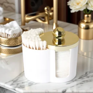 Bathroom Storage Container for Makeup Accessories Qtip Holder Clear Cotton Swab Cotton Balls Organizer Clear Vanity Organizer