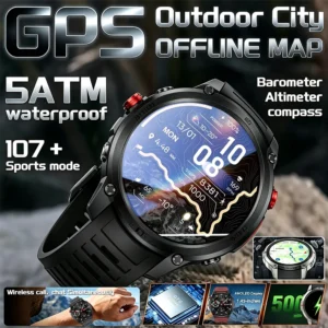 Newly Upgrade Map Sports SmartWatch GPS 10ATM Swim Compass 1.46" AMOLED Heart Rate Bluetooth Call Outdoor Clock For IOS Android