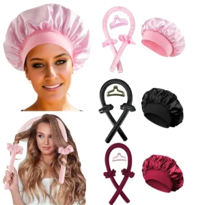 Heatless Curling Rod Headband No Heat Hair Curler Hair Rollers Soft Curlers Lazy Curls Satin Bonnet Night Cap Hair Styling Tools