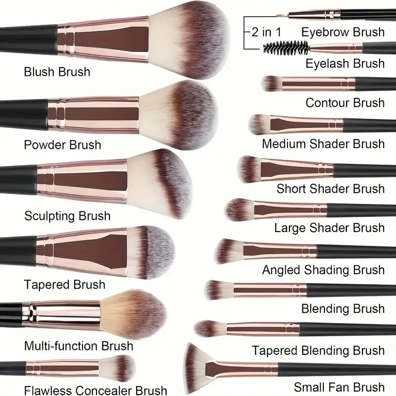 Professional 3/20PCS Makeup Brushes Set Soft Fluffy Eyeshadow Foundation Concealer Blending Blush Brush Kabuki Women Beauty Tool - Image 2