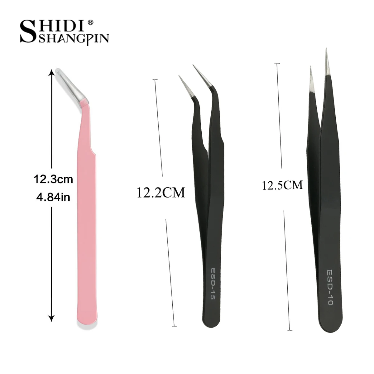 SHIDISHANGPIN 1/2/3PCS Tweezers Stainless Steel Curved Straight Eyebrow False Eyelash Tweezers Nail Art Extension Makeup Tool - Image 3