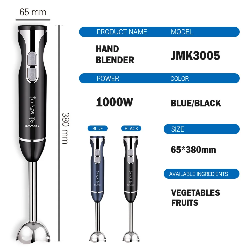 Home Portable Handheld Cooking Stick 1000W 5 in 1 Multi-function Blender Food Processor Small Baby Food Machine Meat Grinder - Image 6