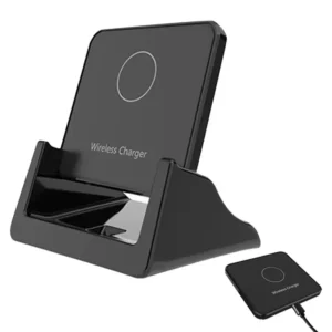 Wireless Charger Pad Stand Desktop Ultra-thin Mobile Phone For iPhone 16-12 Samsung Xiaomi Fast Charging Dock Station
