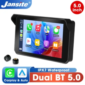 Jansite Dual Bluetooth Motorcycle Carplay Screen Navigation GPS Display IP67 Waterproof Support Helmet Intercom Moto Accessories