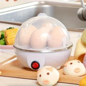 7 Egg Capacity Egg Cooker Machine with Auto Power Off Multi-Function Portable Breakfast Maker for Steaming Custard Boiling Eggs
