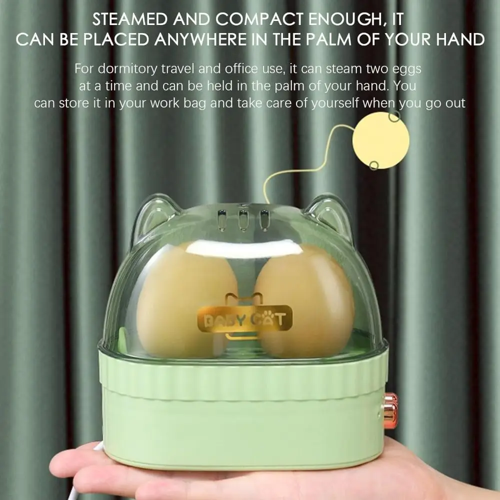 Cute Automatic Power Off Egg Boiler Machine Egg Poacher Food Steamer Egg Cooker Cat Shape Electric Boiled Egg Maker Home Kitchen - Image 2