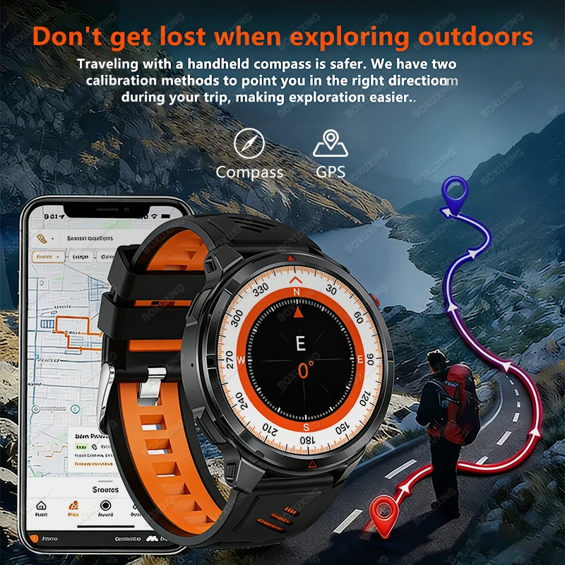2026New T-Rex3 Ultra 1100mAh Battery Smart Watches IP68 Waterproof Compass Heart Rate LED Flashlight Sports Track Smartwatch Men - Image 6