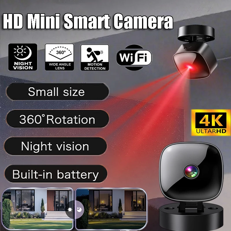 Mini Camera 4K Wireless WiFi Monitoring Security Protection Remote High-definition Night Vision Infrared Surveillance