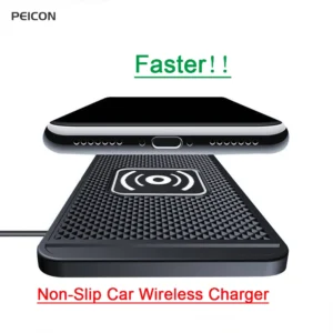 Car Wireless Charger Non-Slip Pad Silicone Fast Charging Wireless Charger for Car for IPhone 15 14 Xiaomi Huawei Samsung S23 S22