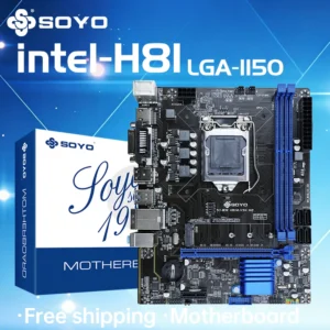 H81 Motherboard SOYO DDR3 LGA 1150 RAM 16GB Support I3 I5 I7 Nvme NGFF M.2 Slot VGA HDMI-Compatible RJ45 Gaming Mainboard