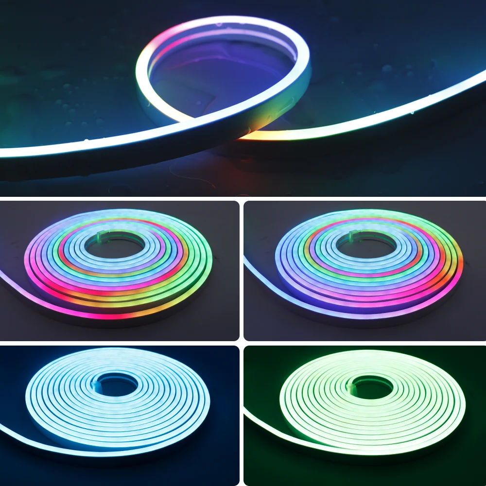 DIY DC12/24V Dream Color LED Neon Strip WS2811 5050 RGBIC P67 Waterproof Addressable Smart IC Flexible Light Tape for Room Decor - Image 5
