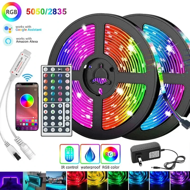 Rgb Led Strip 12V Waterproof Led Light Outdoor Tape 5050 2835 Self-Adhesive Flexible Ribbon Luces Ice String Led Wall Room Band