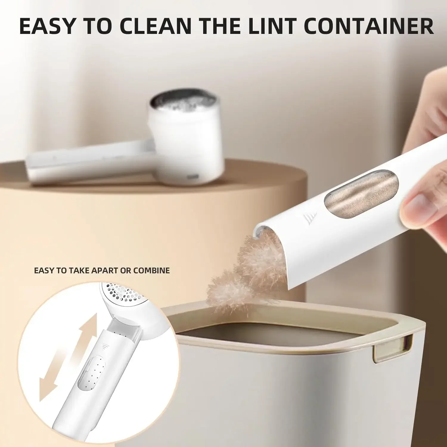 Fabric shaver rechargeable lint remover electric portable jumper remover LED displayRemoves pilling for clothes furniture sofas - Image 4