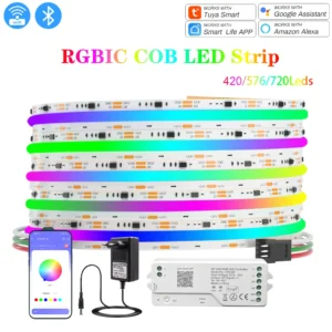 Addressable RGBIC COB LED Strip 12V 24V WS2811 Pixel Led Tape Tuya WiFi Control 1m 2m 3m 4m 5m LED Strip Light for Room Decor