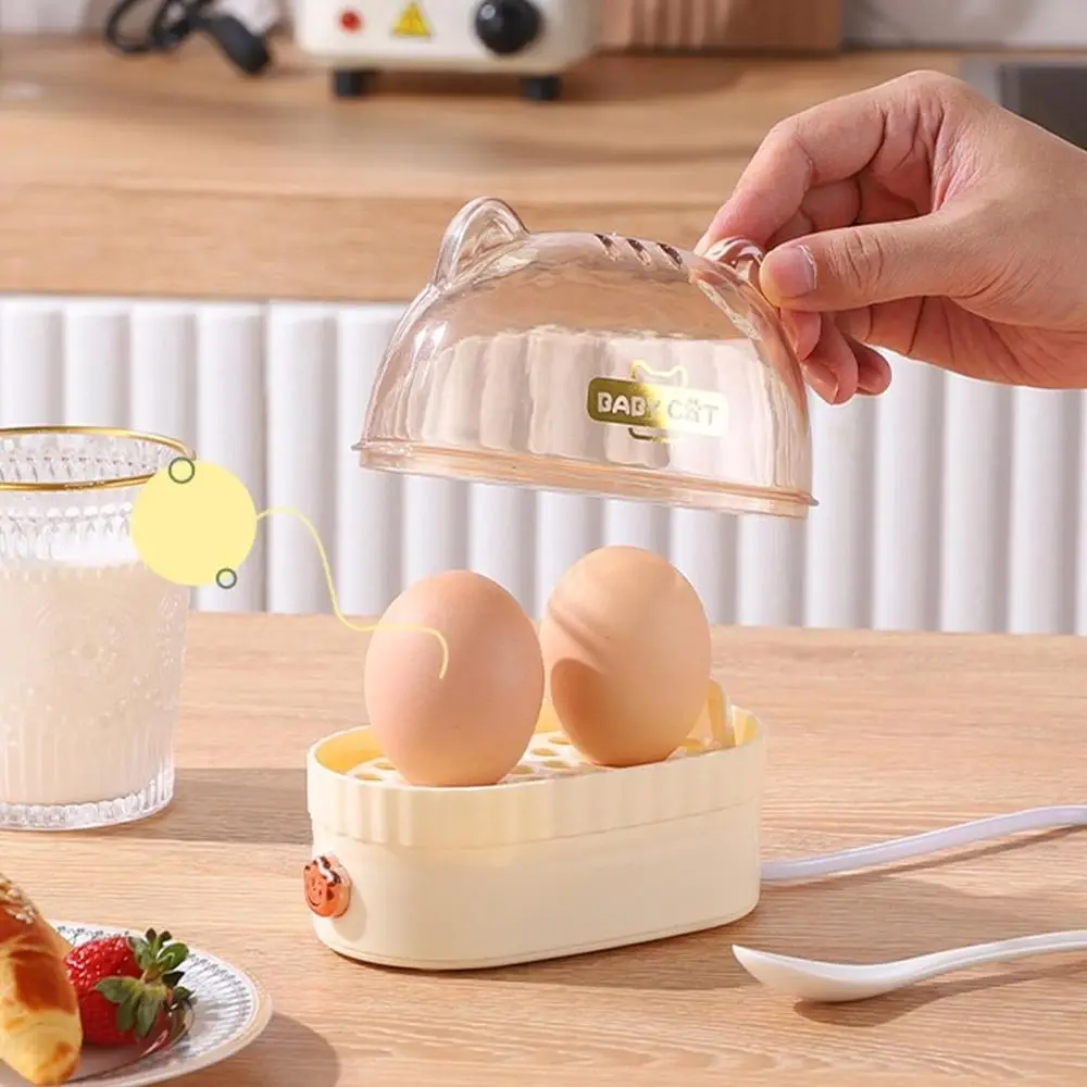 Cute Automatic Power Off Egg Boiler Machine Egg Poacher Food Steamer Egg Cooker Cat Shape Electric Boiled Egg Maker Home Kitchen - Image 5